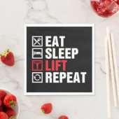 Eat Sleep Lift Repareert Napkins Servet (Insitu)