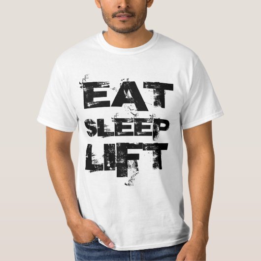 EAT SLEEP LIFT Value-T-shirt T-shirt (Voorkant)