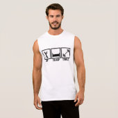 Eat Sleep liftgewicht Gym Workout T-shirt (Voorkant volledig)