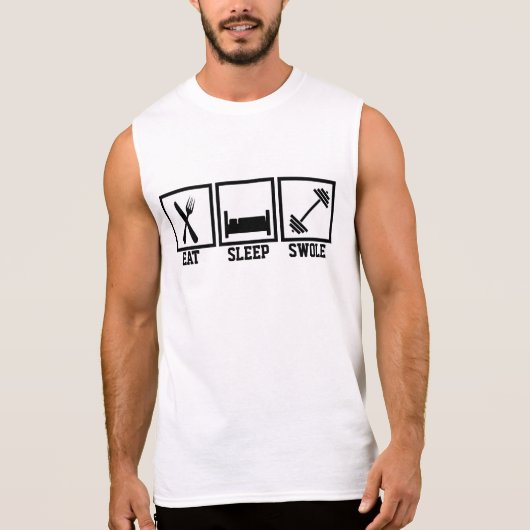 Eat Sleep liftgewicht Gym Workout T-shirt (Voorkant)