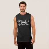 Eat Sleep liftgewicht Gym Workout T-shirt (Voorkant volledig)