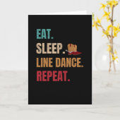 Eat Sleep Line Dance Herhaal | Line Dancer Dancing Kaart (Gele Bloem)