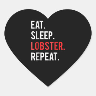 Eat Sleep Lobster Herhaal White Louisiana Crawfish Hart Sticker