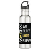Eat Sleep Loot Herhalen Waterfles (Voorkant)