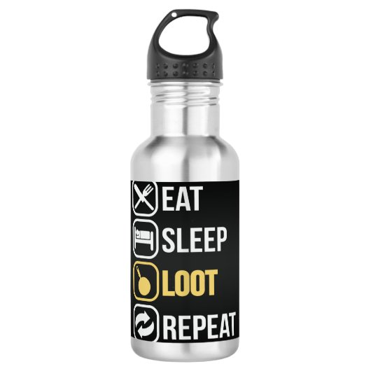 Eat Sleep Loot Herhalen Waterfles (Voorkant)