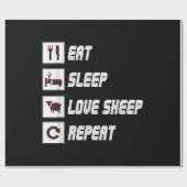 Eat sleep love sheep repeat | Funny Quotes Gift Cadeaupapier (Vlak)
