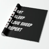 Eat sleep love sheep repeat | Funny Quotes Gift Cadeaupapier (Uitgerold)