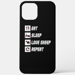 Eat sleep love sheep repeat Funny Quotes Gift Case-Mate iPhone Case