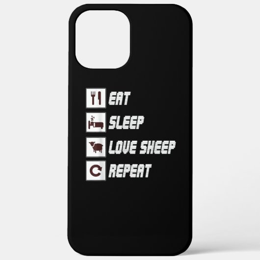 Eat sleep love sheep repeat | Funny Quotes Gift Case-Mate iPhone Case (Achterkant)