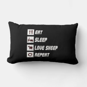 Eat sleep love sheep repeat   Funny Quotes Gift Kussen