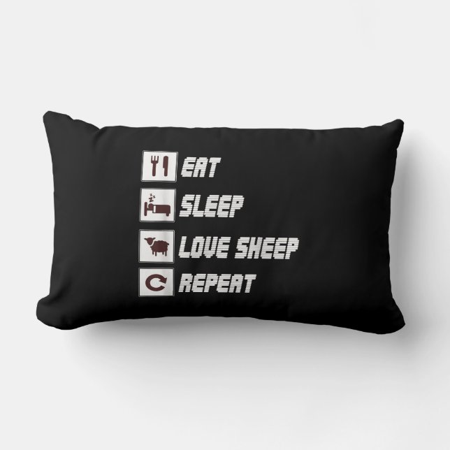 Eat sleep love sheep repeat | Funny Quotes Gift Kussen (Voorkant)