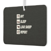 Eat sleep love sheep repeat | Funny Quotes Gift Luchtverfrisser (Links)