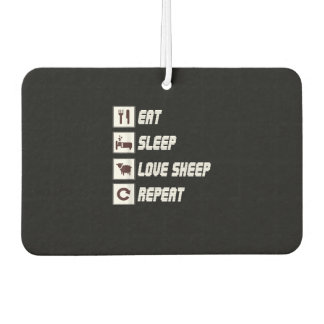 Eat sleep love sheep repeat | Funny Quotes Gift Luchtverfrisser