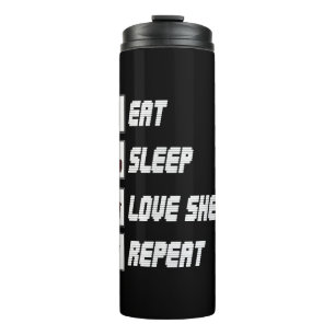 Eat sleep love sheep repeat Funny Quotes Gift Thermosbeker