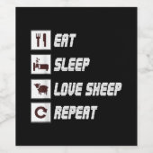 Eat sleep love sheep repeat | Funny Quotes Gift Wijn Etiket (Enkel label)