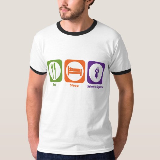 Eat Sleep Luister naar Opera T-shirt (Voorkant)