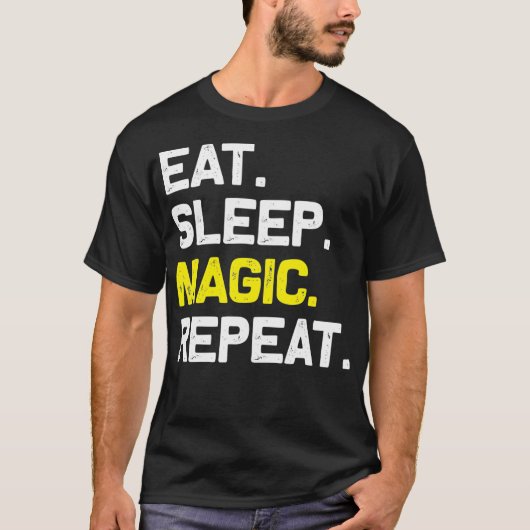 Eat Sleep Magic Herhaal Funny Magicia Gift T-shirt (Voorkant)