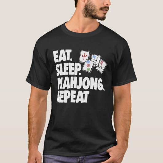Eat Sleep Mahjong Repea Women Game T-shirt (Voorkant)