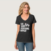 Eat Sleep Mahjong Repea Women Game T-shirt (Voorkant volledig)