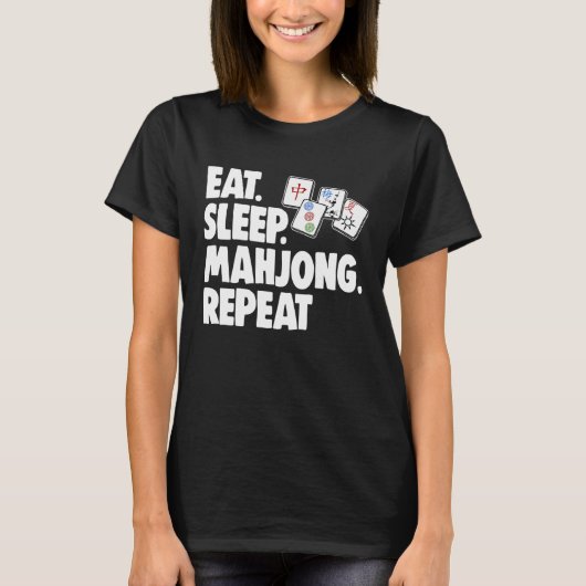Eat Sleep Mahjong Repea Women Game T-shirt (Voorkant)