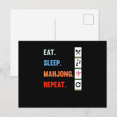 Eat Sleep Mahjong Repeat Mahjong Game Player Games Briefkaart (Voorkant / Achterkant)