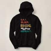 Eat Sleep Mahjong Repeten Fun Chinese joods Tile G Hoodie (Design voorkant)