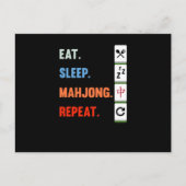 Eat Sleep Mahjong Repeten Mahjong Game Player Game Aankondigingskaart (Voorkant)
