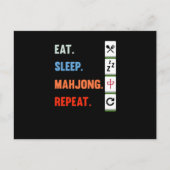 Eat Sleep Mahjong Repeten Mahjong Game Player Game Uitnodiging Briefkaart (Voorkant)