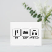 Eat Sleep Make Beats Briefkaart (Staand voorkant)