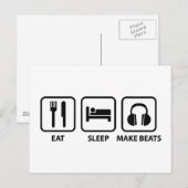 Eat Sleep Make Beats Briefkaart (Voorkant / Achterkant)