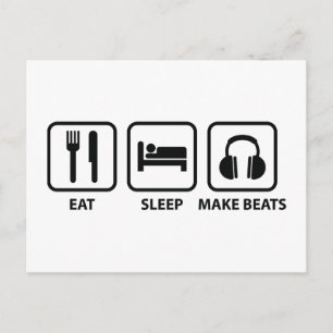 Eat Sleep Make Beats Briefkaart