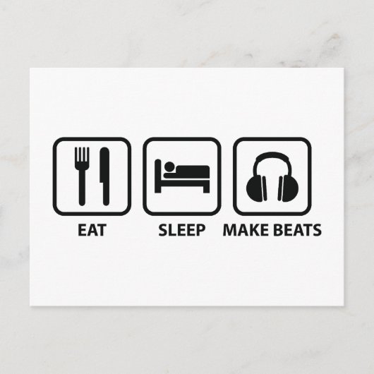 Eat Sleep Make Beats Briefkaart (Voorkant)