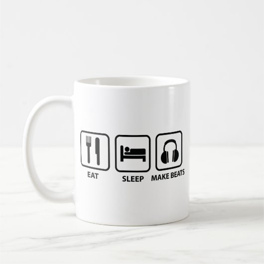 Eat Sleep Make beats Coffee Mok (Links)