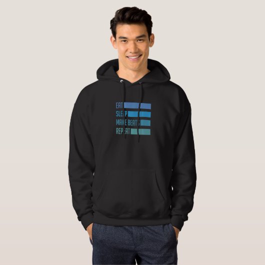 Eat Sleep Make Beats Deejay Dj Music Techno Sound Hoodie (Voorkant volledig)