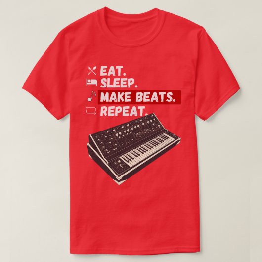 Eat Sleep Make Beats Herhalen T-shirt (Design voorkant)