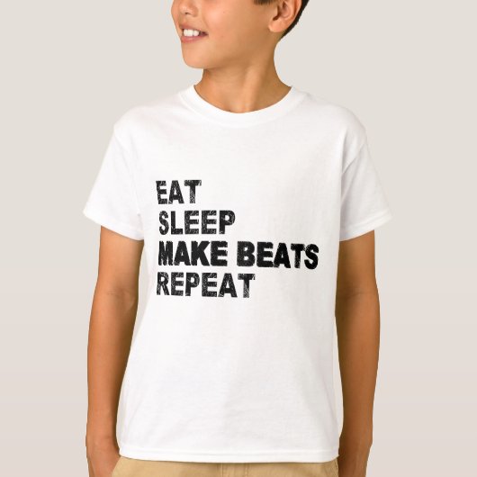 Eat Sleep Make Beats Herhalen T-shirt (Voorkant)