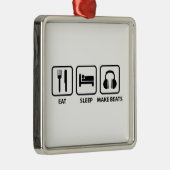 Eat Sleep Make Beats Metalen Ornament (Rechts)