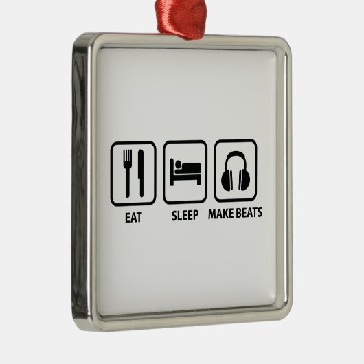 Eat Sleep Make Beats Metalen Ornament (Rechts)