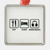 Eat Sleep Make Beats Metalen Ornament (Voorkant)