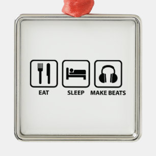 Eat Sleep Make Beats Metalen Ornament