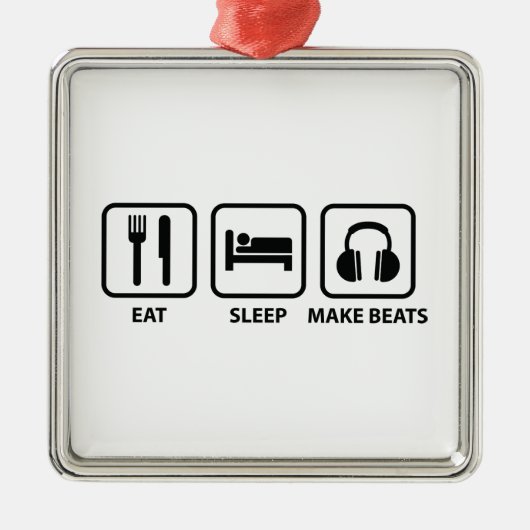 Eat Sleep Make Beats Metalen Ornament (Voorkant)