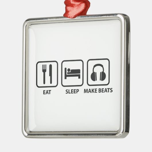 Eat Sleep Make Beats Metalen Ornament (Links)