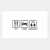 Eat Sleep Make Beats Rechthoekige Sticker (Voorkant)