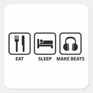 Eat Sleep Make Beats Vierkante Sticker