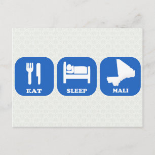 Eat Sleep Mali Briefkaart