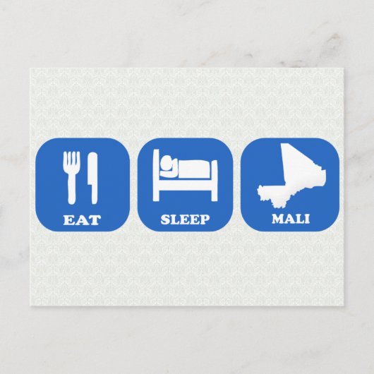 Eat Sleep Mali Briefkaart (Voorkant)