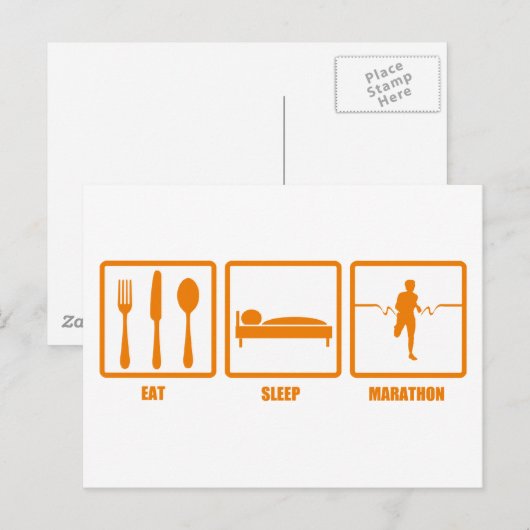 Eat Sleep Marathon Briefkaart (Voorkant / Achterkant)