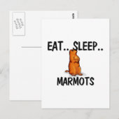 Eat Sleep MARMOTS Briefkaart (Voorkant / Achterkant)