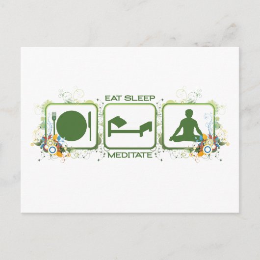 Eat Sleep Meditate Briefkaart (Voorkant)