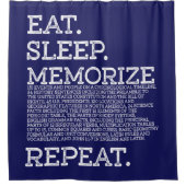 Eat Sleep Memorize Herhaal Memory Master Douchegordijn (Voorkant)